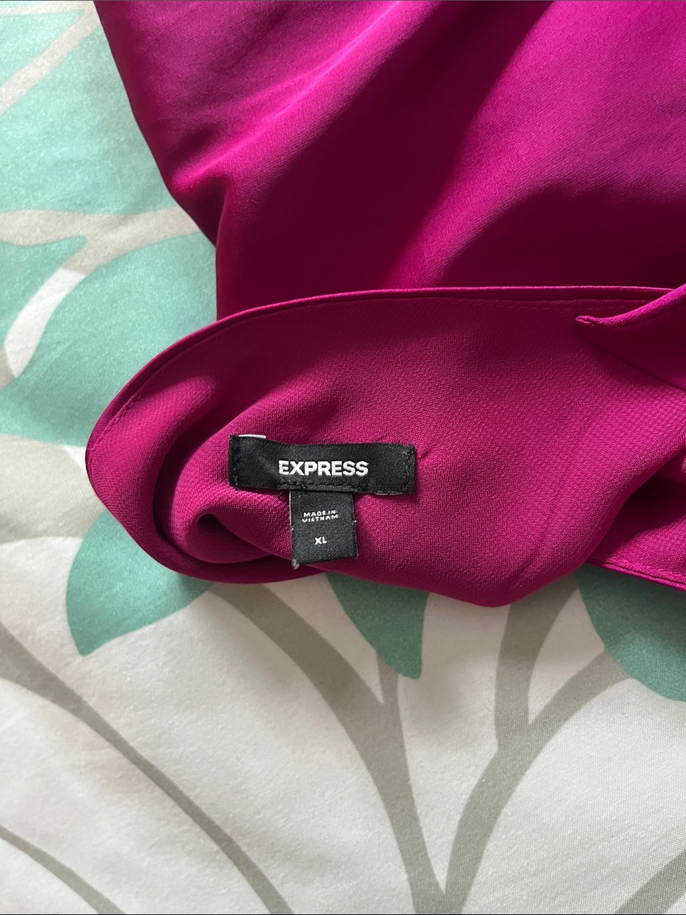 Express Fuchsia One-Shoulder Ruffle Top - Picture 2 of 3